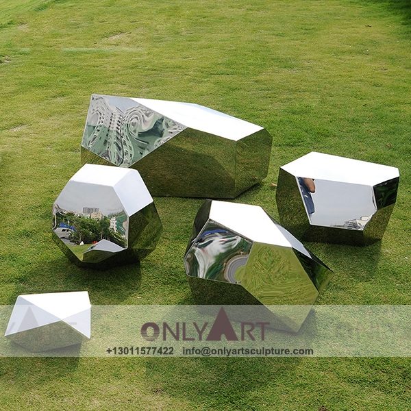 Stainless Steel Sculpture ; Stainless Steel chair ; Home decoration ; Outdoor decoration ; City Sculpture ; Colorful ; Corten Sculpture ; Park geometric stainless steel imitation stone statue