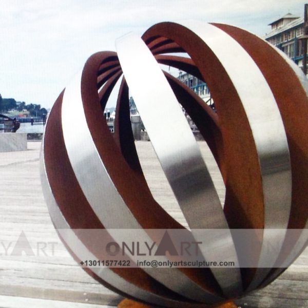 Stainless Steel Sculpture ; Stainless Steel chair ; Home decoration ; Outdoor decoration ; City Sculpture ; Colorful ; Corten Sculpture ; Stainless steel statue of city hollow ball