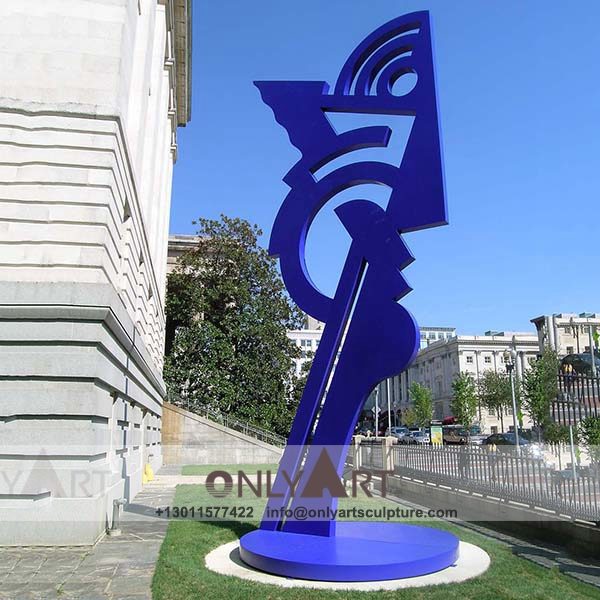 Stainless Steel Sculpture ; Stainless Steel chair ; Home decoration ; Outdoor decoration ; City Sculpture ; Colorful ; Corten Sculpture ; Blue geometric effect stainless steel city art statue
