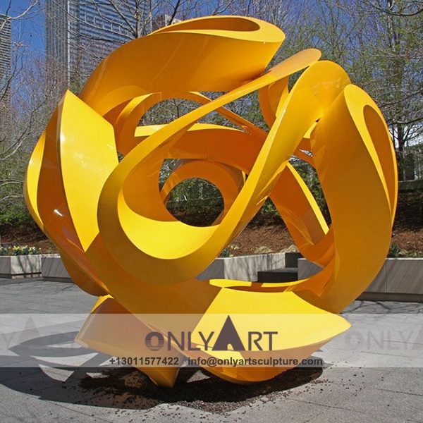 Stainless Steel Sculpture ; Stainless Steel chair ; Home decoration ; Outdoor decoration ; City Sculpture ; Colorful ; Corten Sculpture ; City yellow abstract large stainless steel statue
