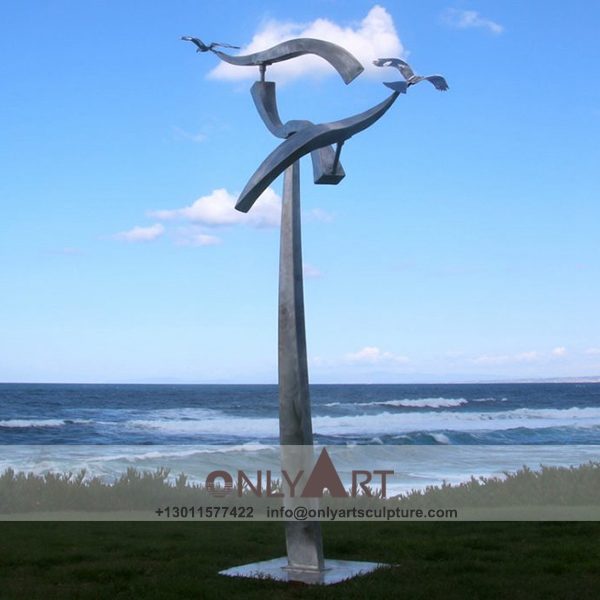 Stainless Steel Sculpture ; Stainless Steel chair ; Home decoration ; Outdoor decoration ; City Sculpture ; Colorful ; Corten Sculpture ; Flying seabird stainless steel city sculpture