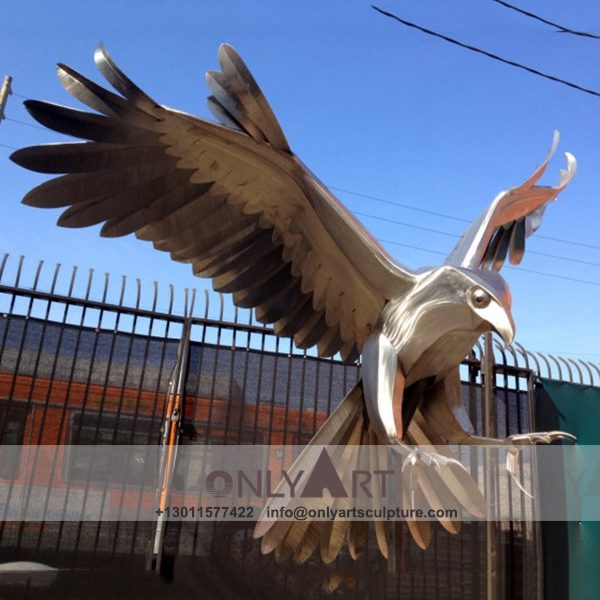 Stainless Steel Sculpture ; Stainless Steel chair ; Home decoration ; Outdoor decoration ; City Sculpture ; Colorful ; Corten Sculpture ; Modern design of stainless steel eagle sculpture