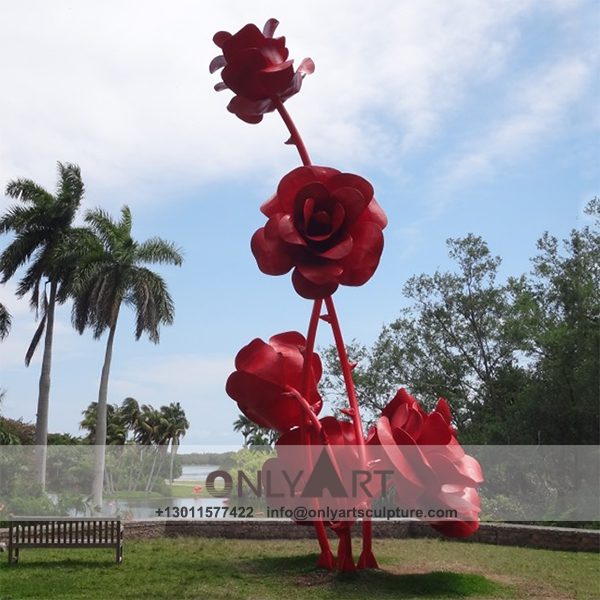 Stainless Steel Sculpture ; Stainless Steel chair ; Home decoration ; Outdoor decoration ; City Sculpture ; Colorful ; Corten Sculpture ; Park red flower stainless steel sculpture