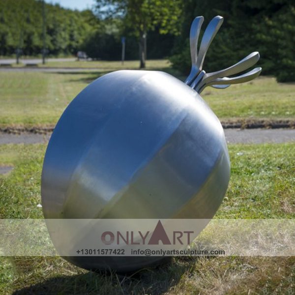 Stainless Steel Sculpture ; Stainless Steel chair ; Home decoration ; Outdoor decoration ; City Sculpture ; Colorful ; Corten Sculpture ; Stainless steel fruit sculptures in modern cities