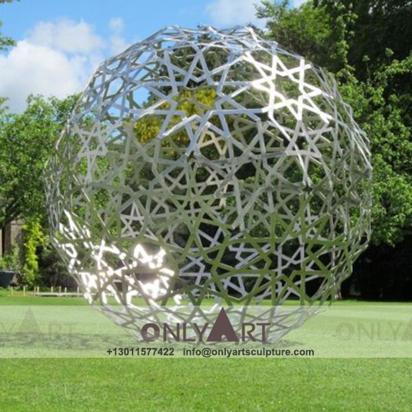 Stainless Steel Sculpture ; Stainless Steel chair ; Home decoration ; Outdoor decoration ; City Sculpture ; Colorful ; Corten Sculpture ; Stainless steel hollow ball sculpture in modern city