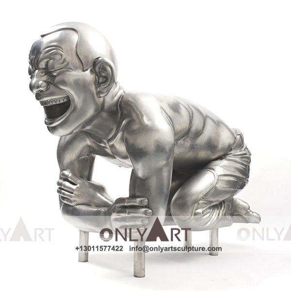 Stainless Steel Sculpture ; Stainless Steel chair ; Home decoration ; Outdoor decoration ; City Sculpture ; Colorful ; Corten Sculpture ; Modern city stainless steel man laugh statue