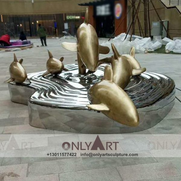 Stainless Steel Sculpture ; Stainless Steel chair ; Home decoration ; Outdoor decoration ; City Sculpture ; Colorful ; Corten Sculpture ; Mirror Art Statue ; Classic design golden stainless steel dolphin statue