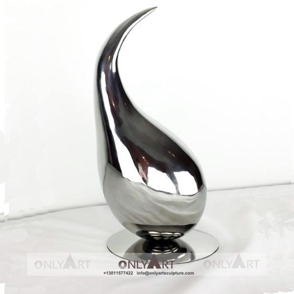 Modern design stainless steel mirror polished water droplet sculpture