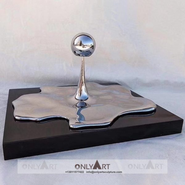 Modern design stainless steel mirror polished water droplet sculpture Modern mirror art stainless steel water drop statue